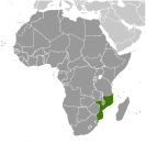 Location of Mozambique