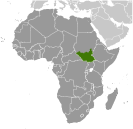 Location of South Sudan