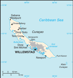 Map of Curacao