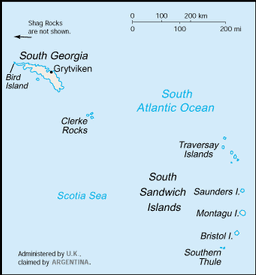 Map of South Georgia and South Sandwich Islands