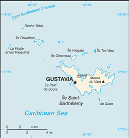 Map of Saint Barthelemy