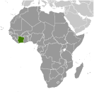 Location of Cote d'Ivoire